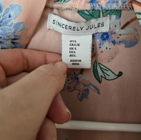 Sincerely Jules Pink Floral Kimono Size L - Picture 3 of 4